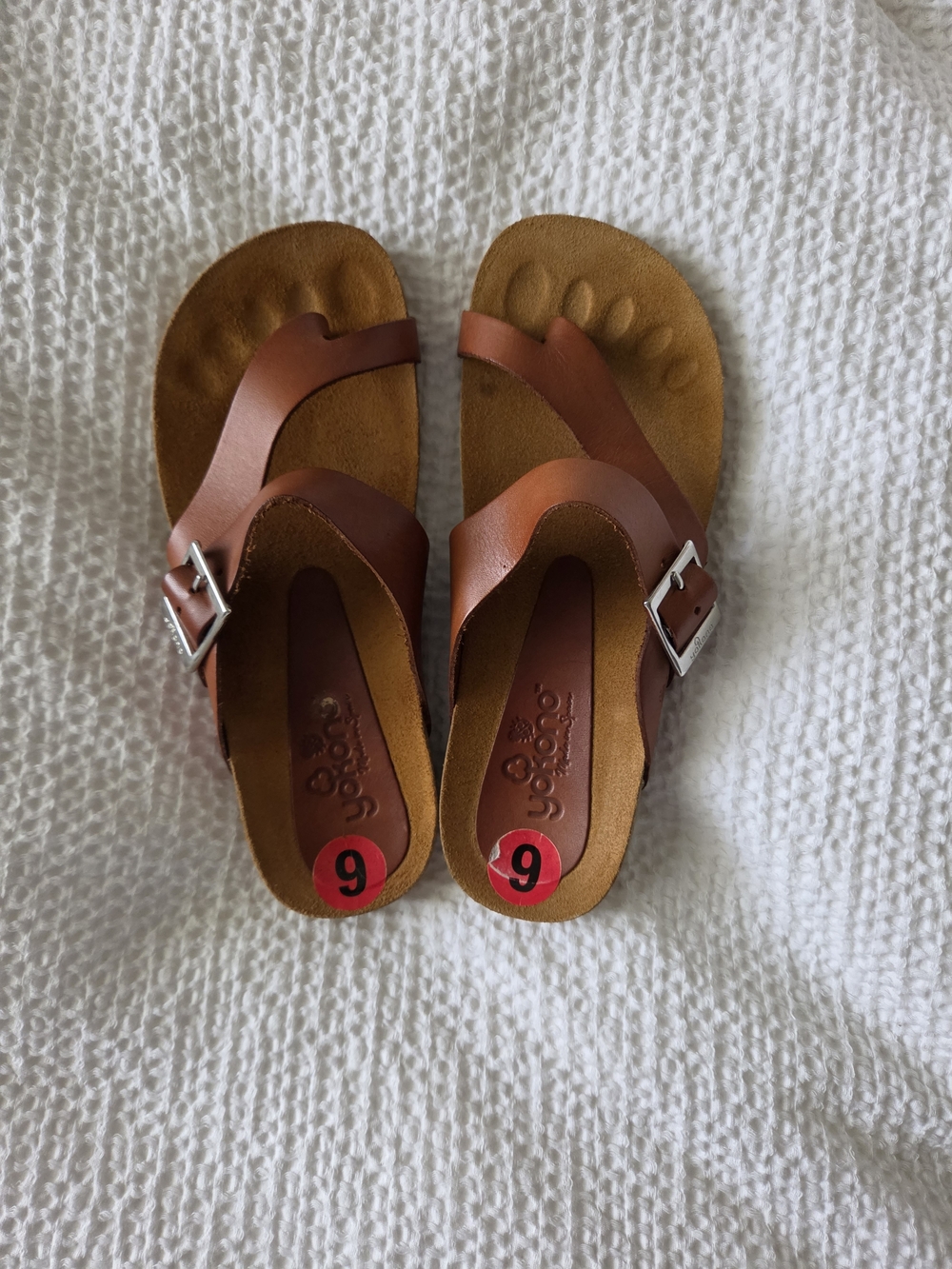 Womens Brown Buckle Sandals - Size 6